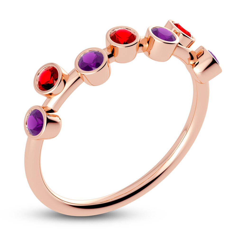 Juliette Maison Natural Ruby & Natural Amethyst Ring 10K Rose Gold akRUAgF0