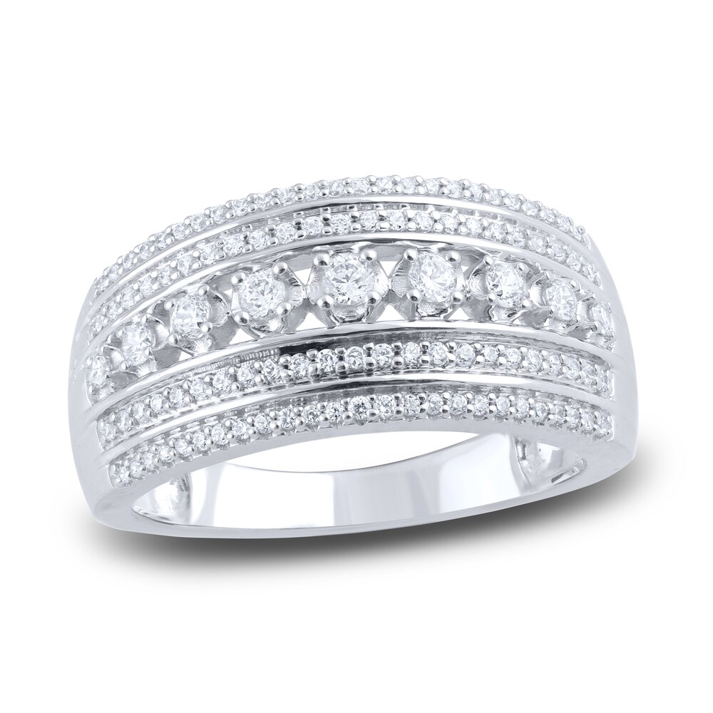 Diamond 5-Row Anniversary Band 1/2 ct tw Round 14K White Gold aofe3xJm