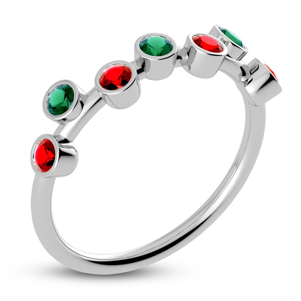 Juliette Maison Natural Ruby & Natural Emerald Ring 10K White Gold ap7Zo1bw