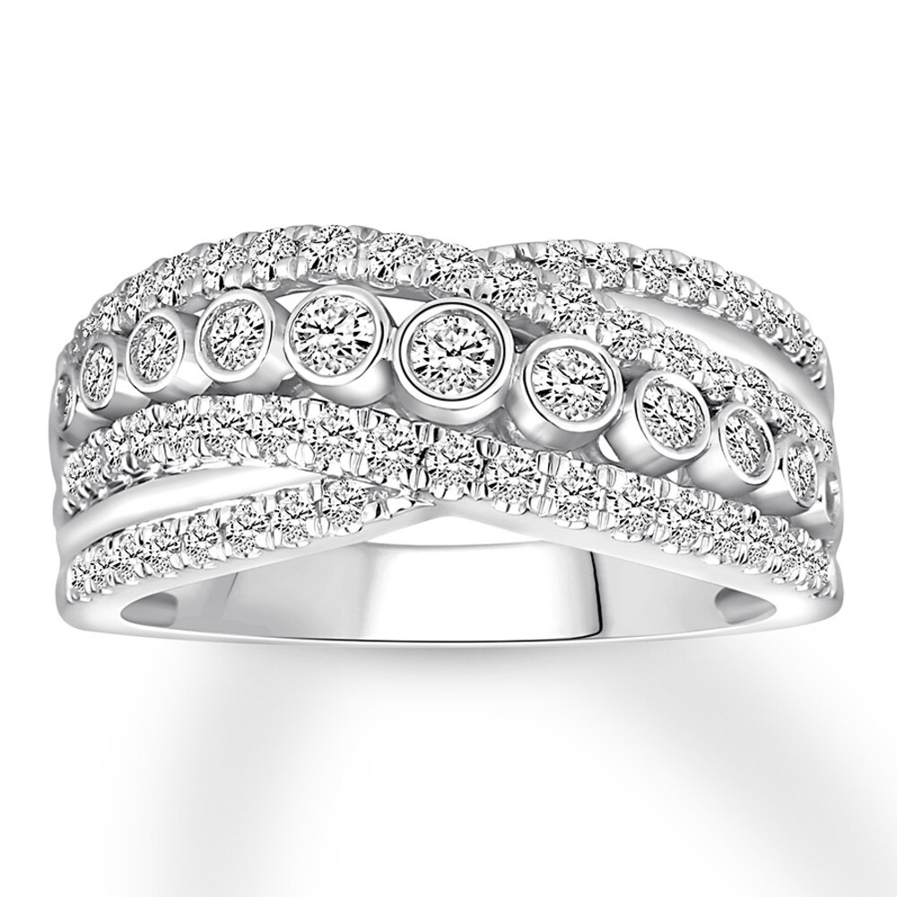 Diamond Anniversary Ring 3/4 ct tw Round 14K White Gold b0bkfsDF [b0bkfsDF]