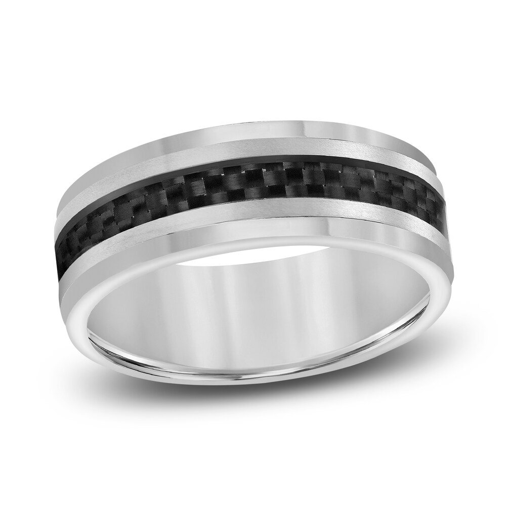 Men\'s Wedding Band Carbon Fiber/Tungsten 8.0mm b1VegV2T [b1VegV2T]