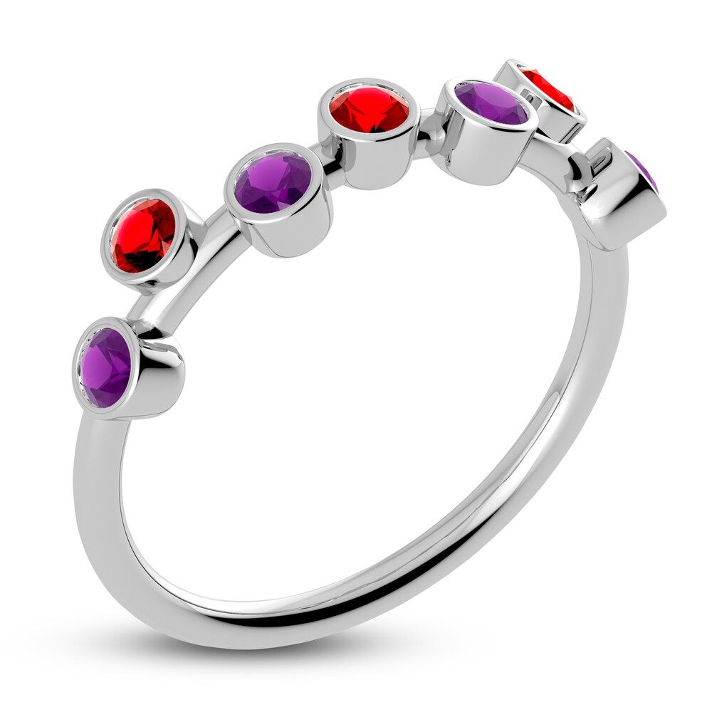 Juliette Maison Natural Ruby & Natural Amethyst Ring 10K White Gold b5TfgB88