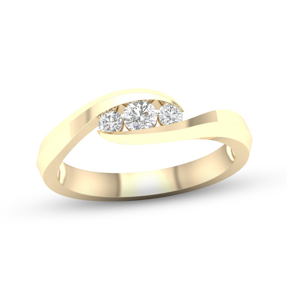 Diamond 3-Stone Ring 1/4 ct tw Round 10K Yellow Gold bBoiQLmW