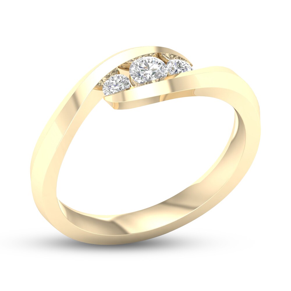 Diamond 3-Stone Ring 1/4 ct tw Round 10K Yellow Gold bBoiQLmW