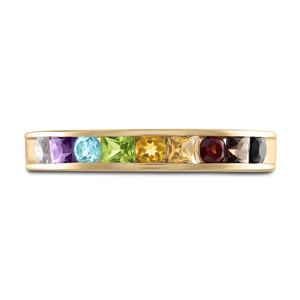 Love Proudly Ring Multi-Color Rainbow 14K Yellow Gold 4MM bEQwWX95