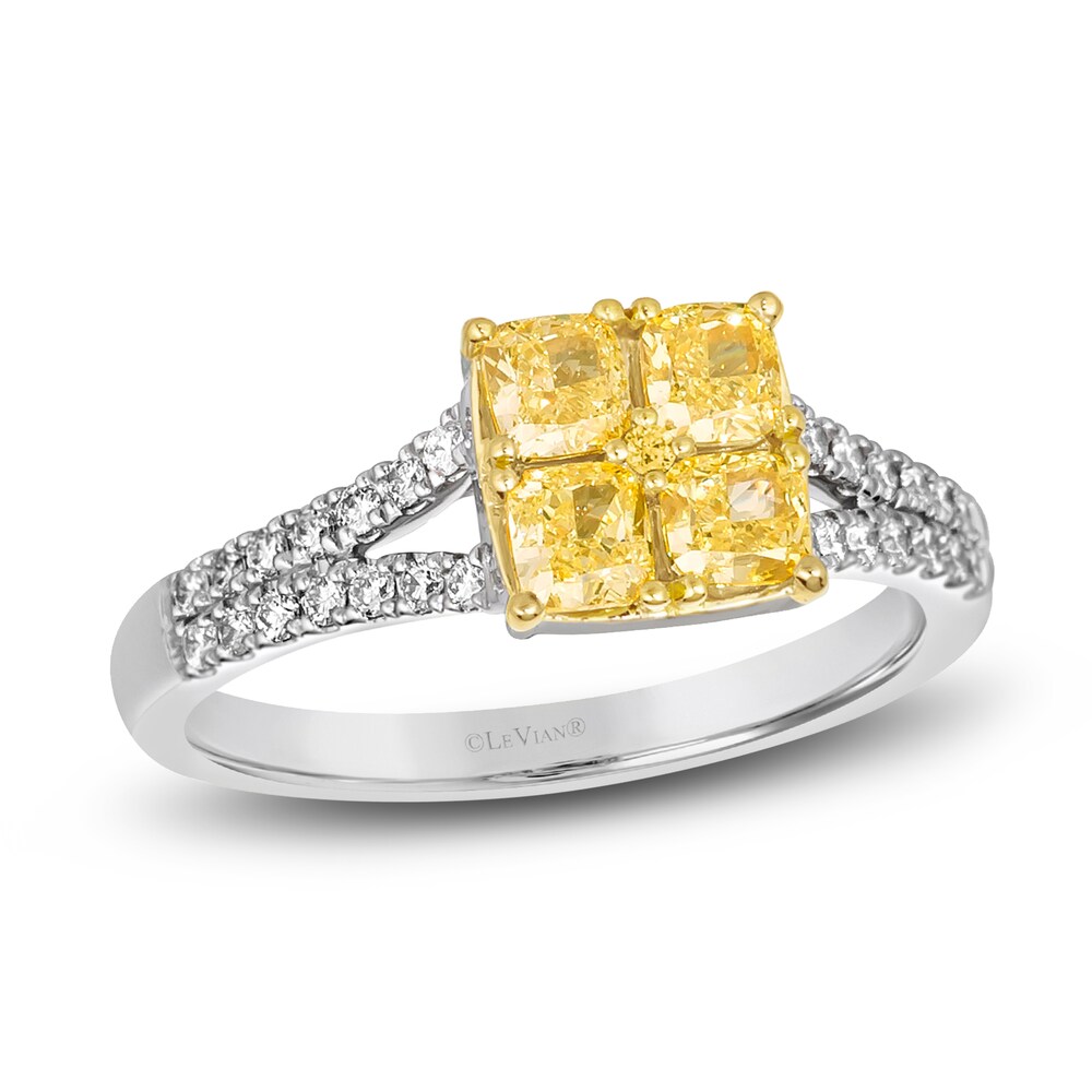 Le Vian Sunny Yellow Diamond Ring 1 ct tw Round 14K Two-Tone Gold bJZ1iuja