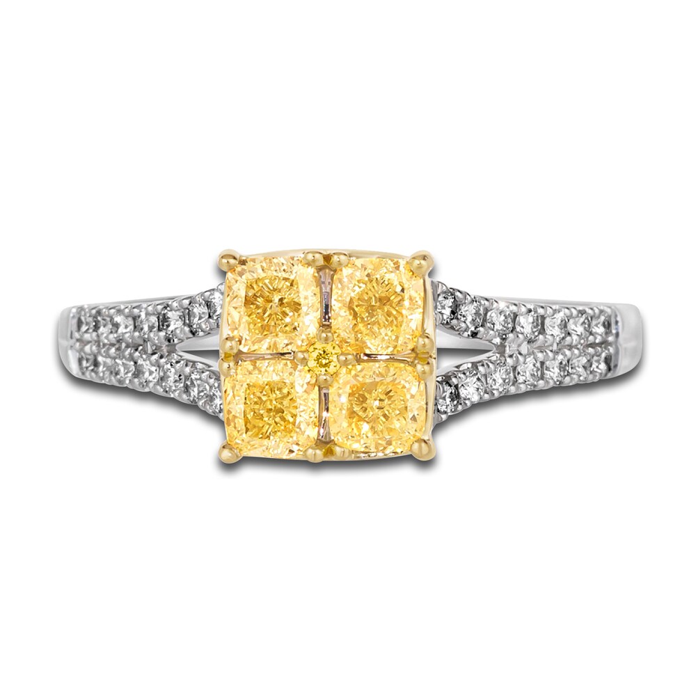 Le Vian Sunny Yellow Diamond Ring 1 ct tw Round 14K Two-Tone Gold bJZ1iuja