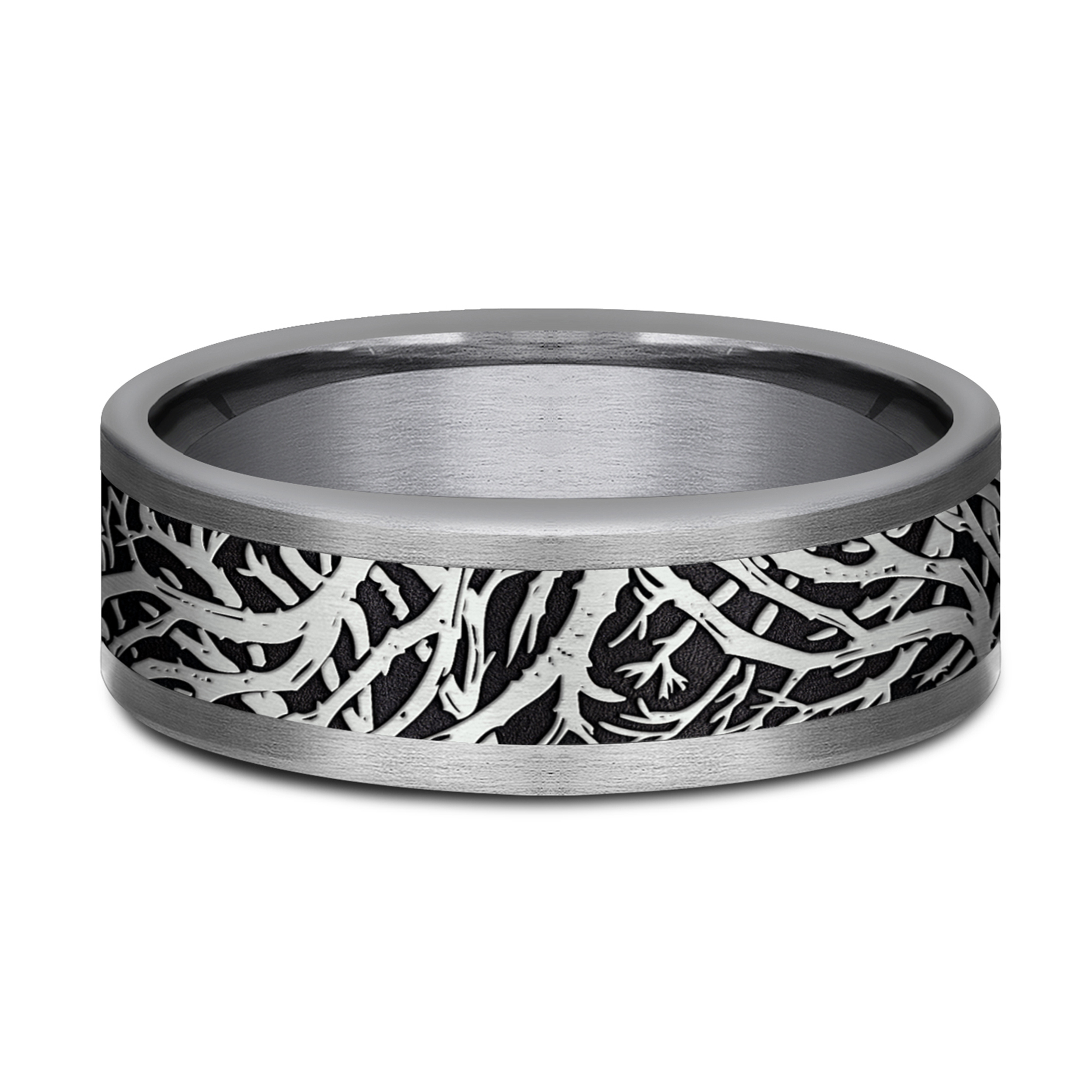 Men\'s Forest Motif Wedding Band Tantalum/Titanium bYLR7zrt