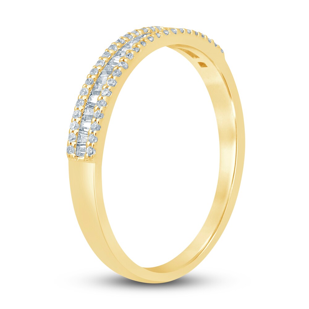 Diamond Anniversary Band 1/4 ct tw Round/Baguette 14K Yellow Gold bevqlAqJ