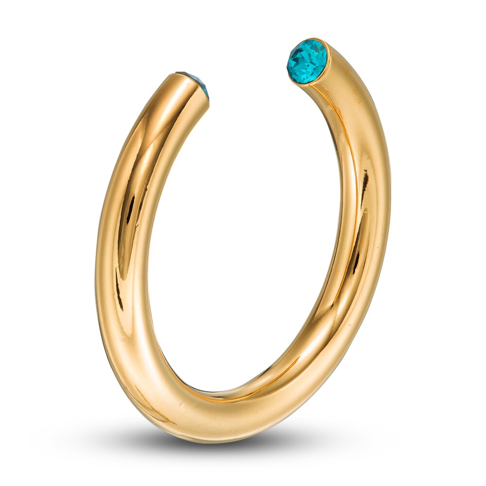 Stella Valle December Birthstone Ring Teal Crystal 18K Gold-Plated Brass bgyw568Q