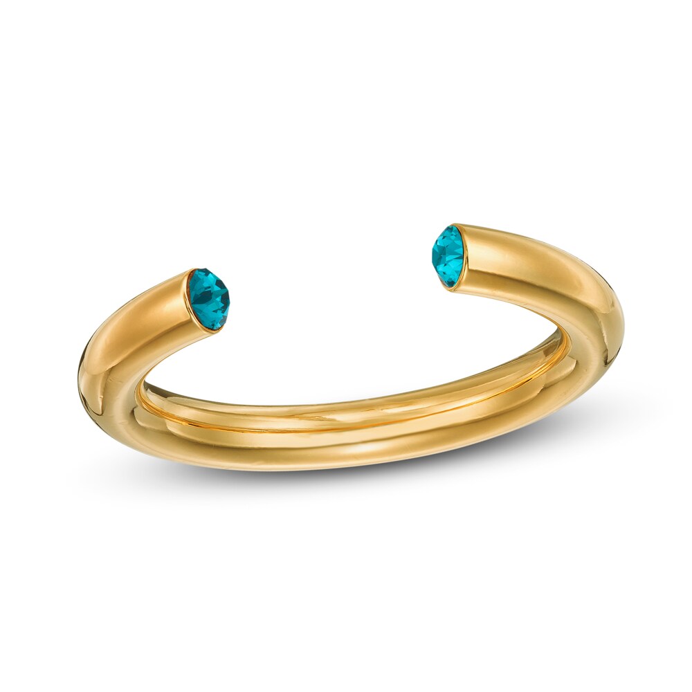 Stella Valle December Birthstone Ring Teal Crystal 18K Gold-Plated Brass bgyw568Q