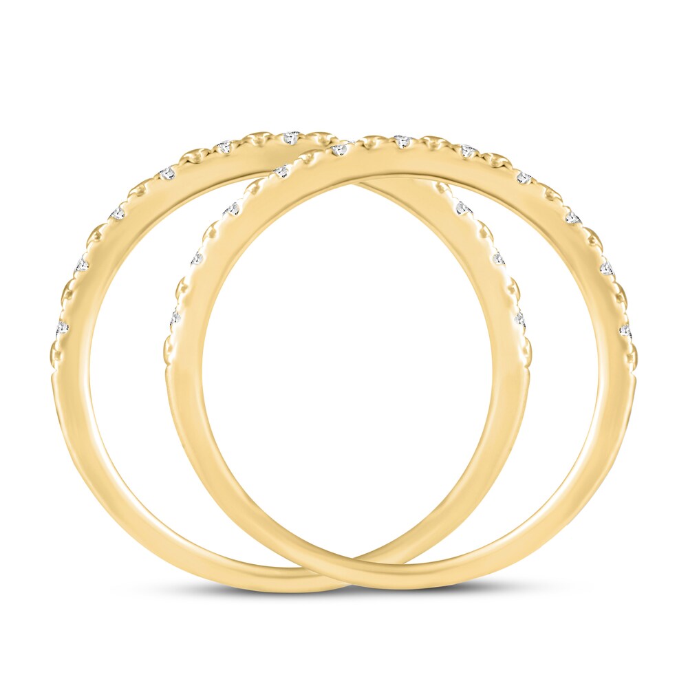 Diamond Double Wedding Band Set 1/8 ct tw 14K Yellow Gold bqwZHXUy