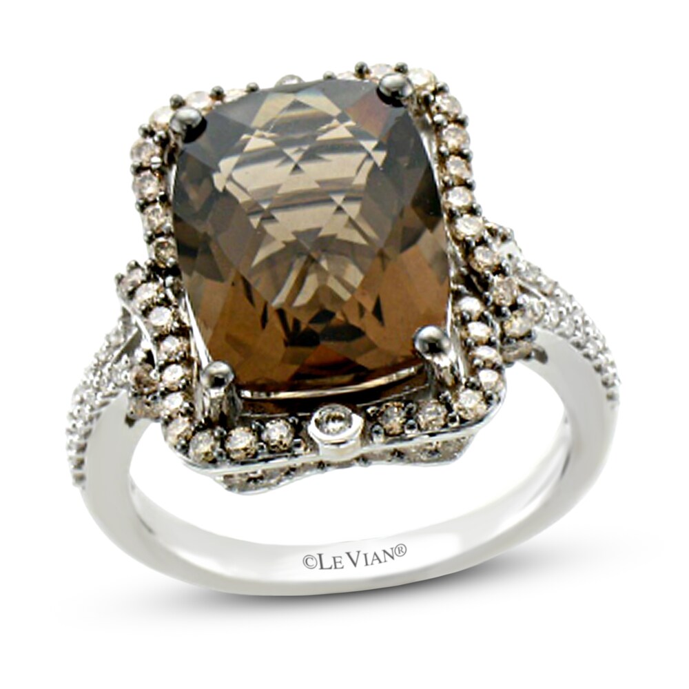 Le Vian Natural Smoky Quartz Ring 5/8 ct tw Diamonds 14K Vanilla Gold buHmtVWy [buHmtVWy]