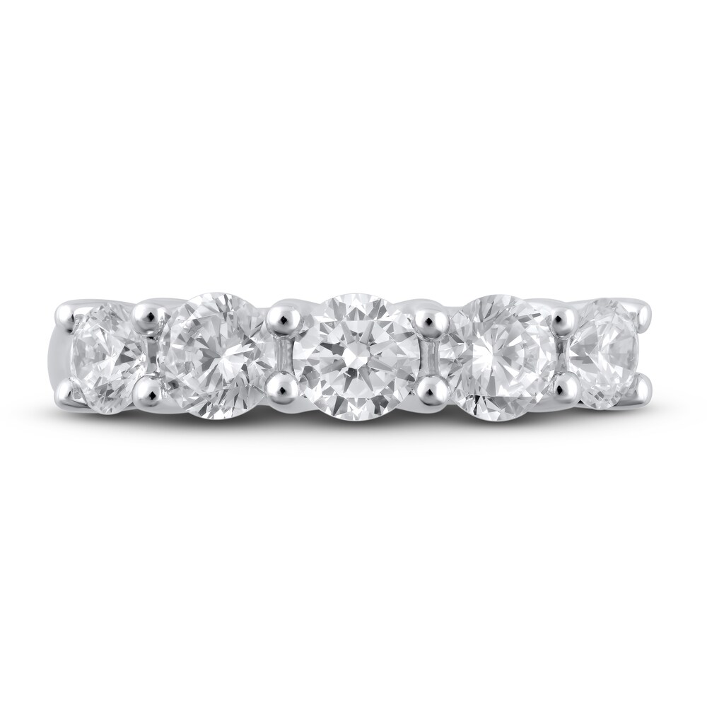 Lab-Created Diamond Wedding Band 1-1/2 ct tw Round 14K White Gold cBZzkJem