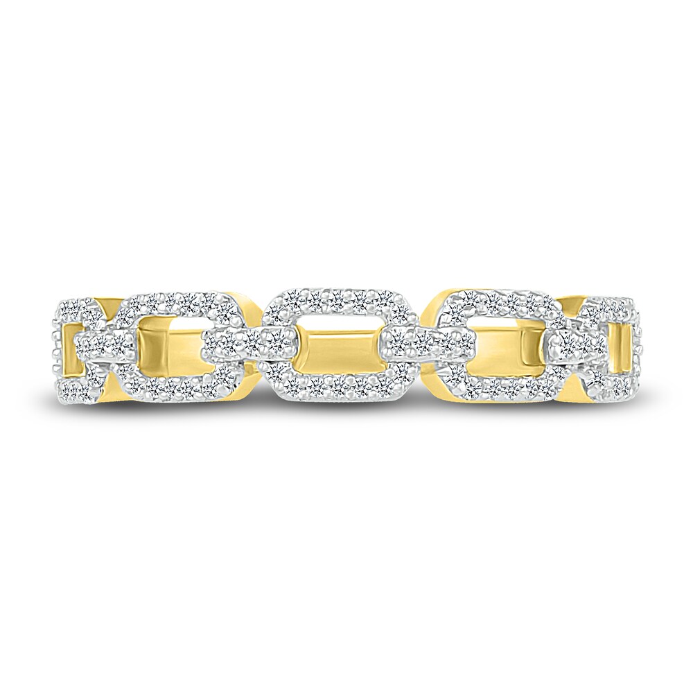 Diamond Link Anniversary Band 1/5 ct tw Round 14K Yellow Gold cJ98ZEvF