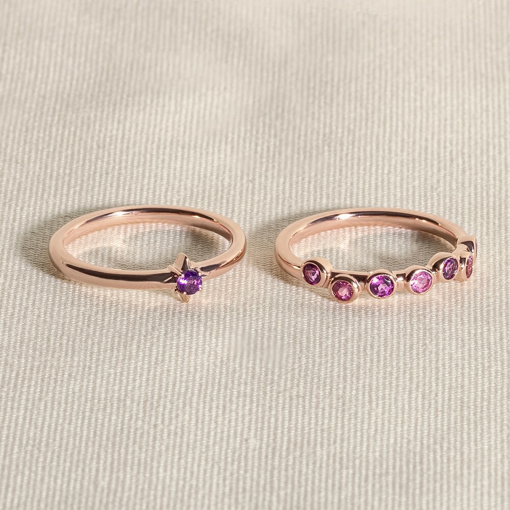 Juliette Maison Natural Emerald & Natural Amethyst Ring 10K Rose Gold cRSvYQrL