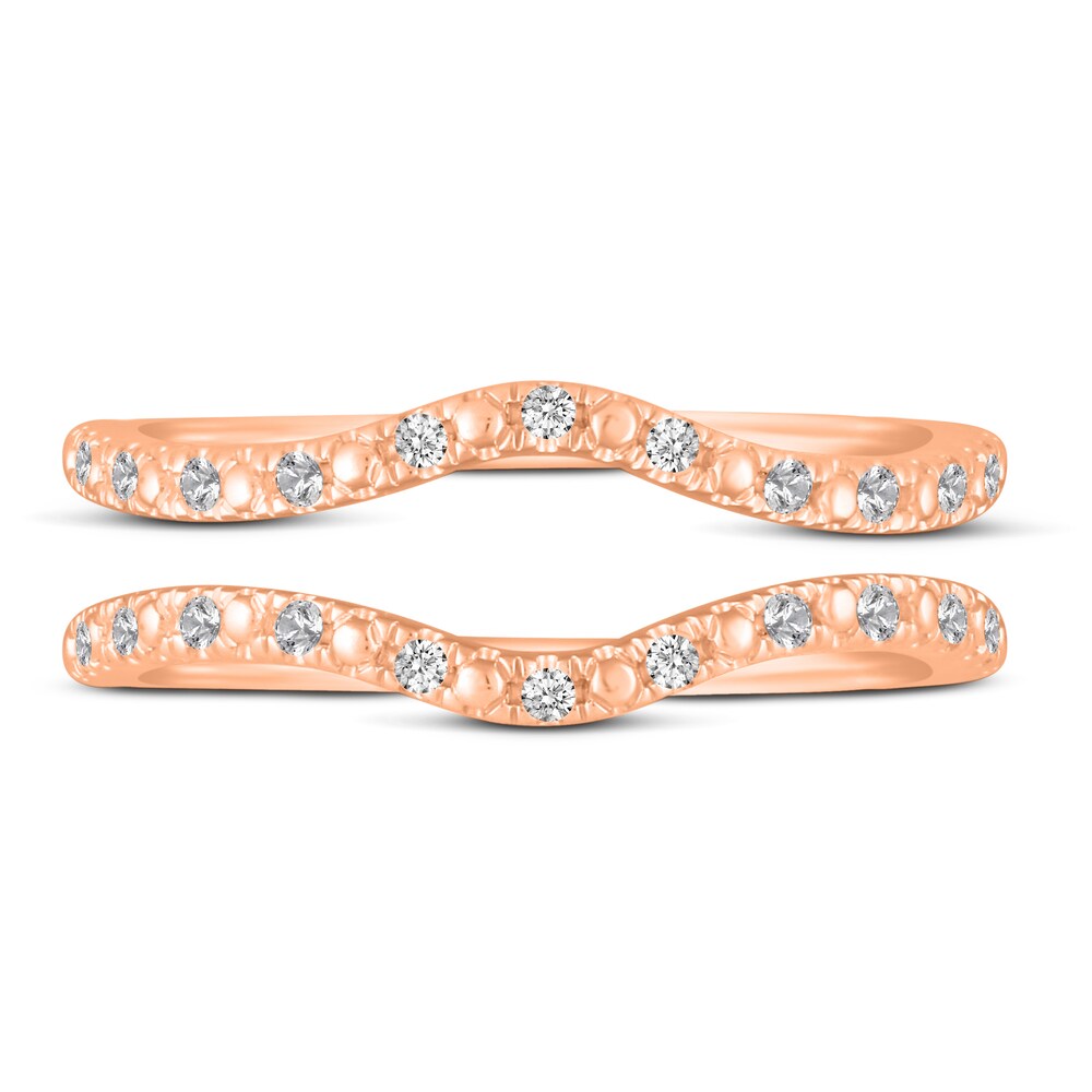 Diamond Double Wedding Band Set 1/8 ct tw 14K Rose Gold cXdAOJYC