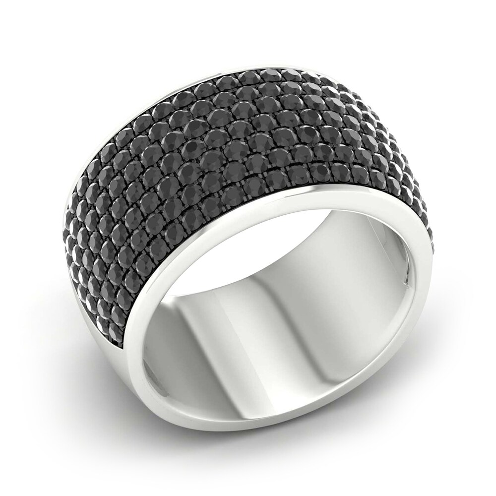 Men\'s Black Diamond Ring 2 ct tw Round 10K White Gold cZnLN1yY