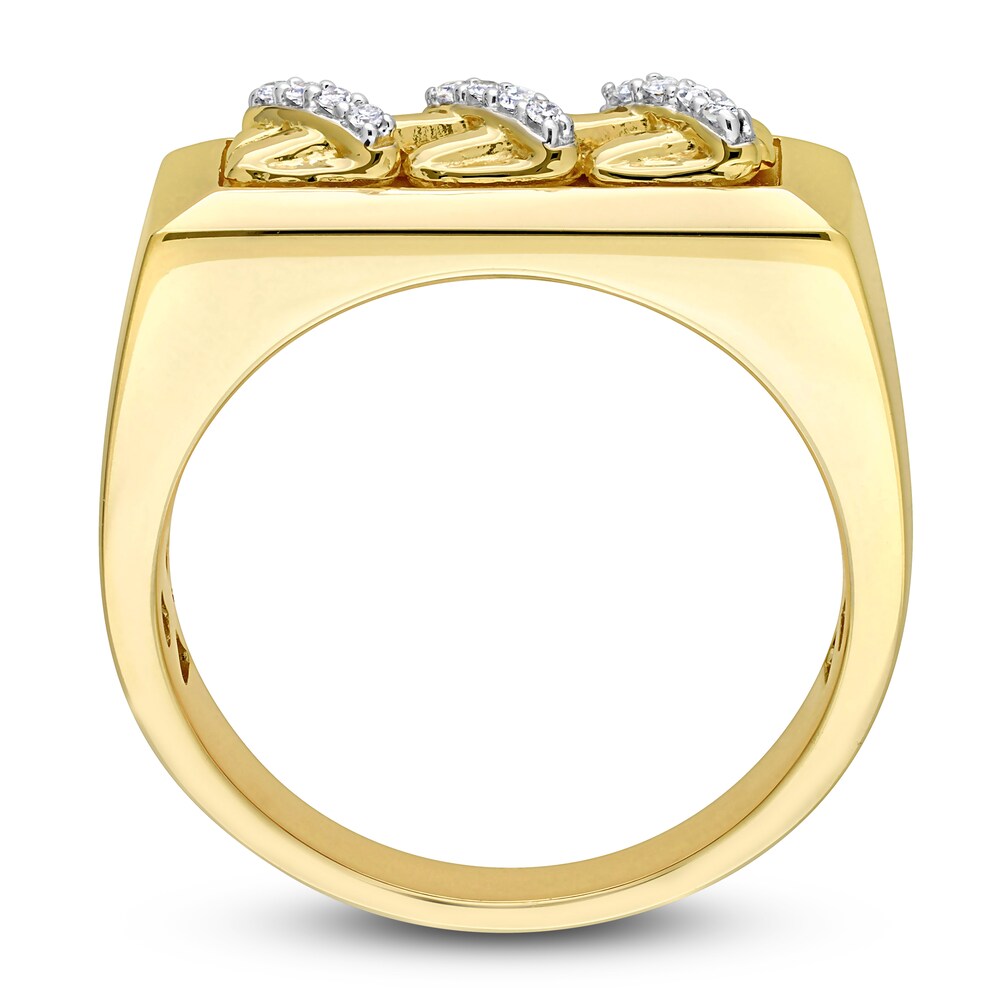 Men\'s Diamond Ring 1/20 ct tw Round 14K Yellow Gold ckxwcI3v