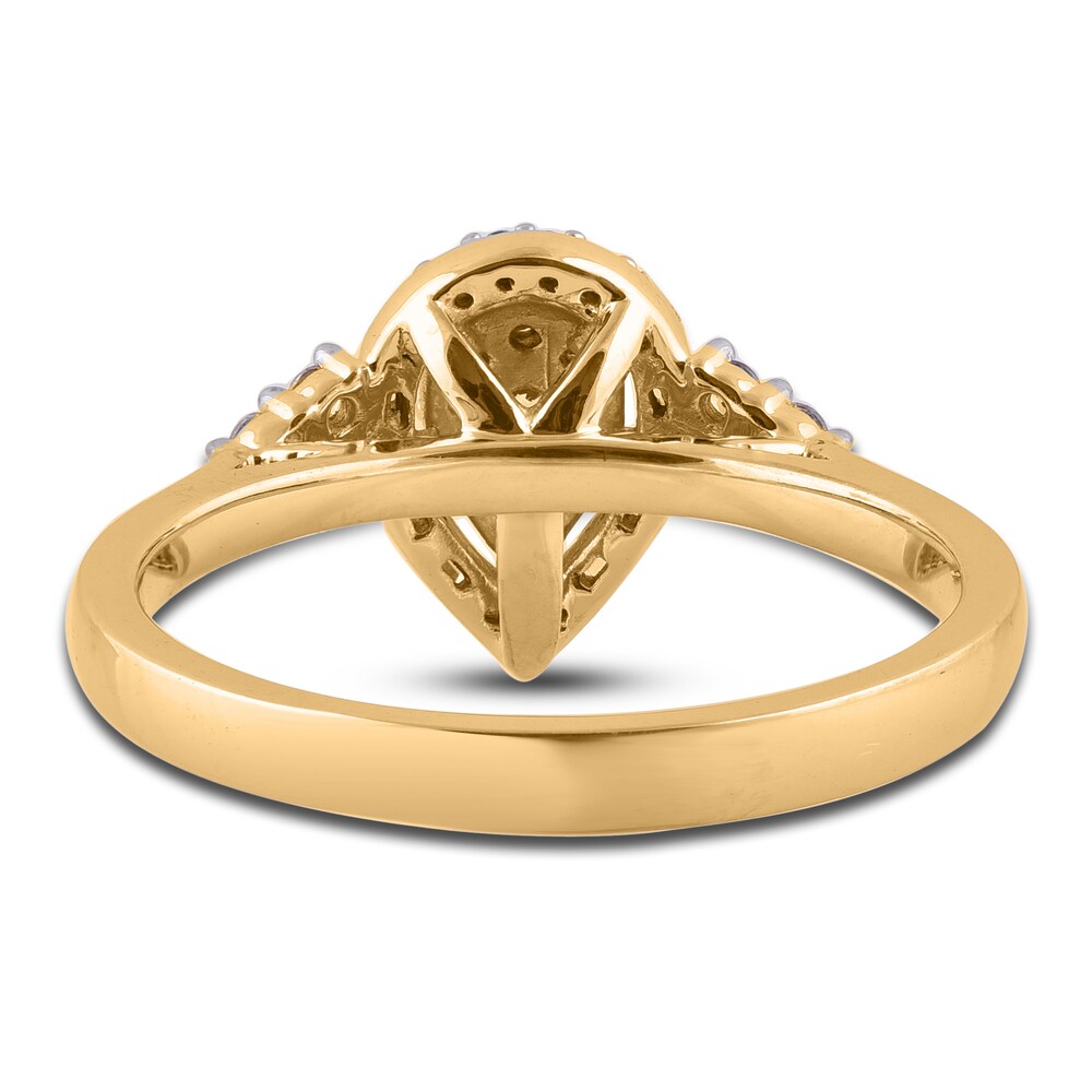 Diamond Promise Ring 1/4 ct tw Round/Baguette 14K Yellow Gold cqfRkZQ9