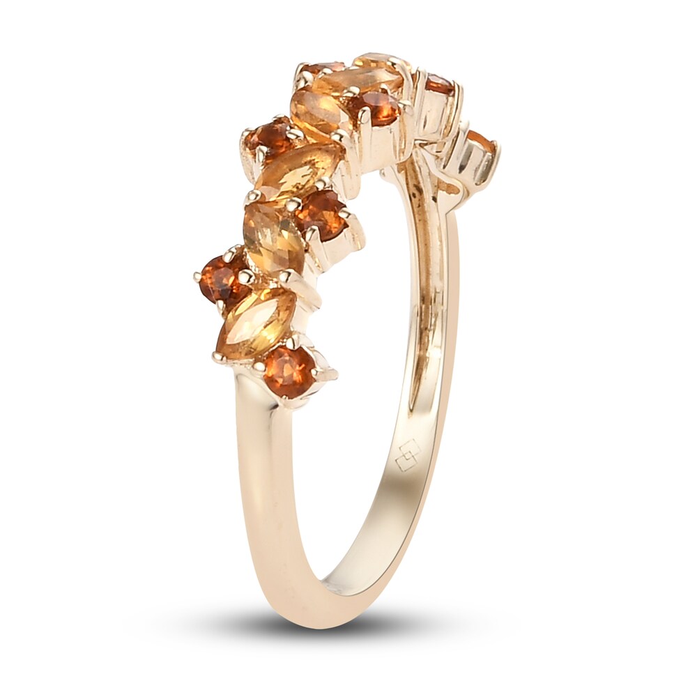 Natural Citrine Anniversary Ring 14K Yellow Gold cvdVH4JF