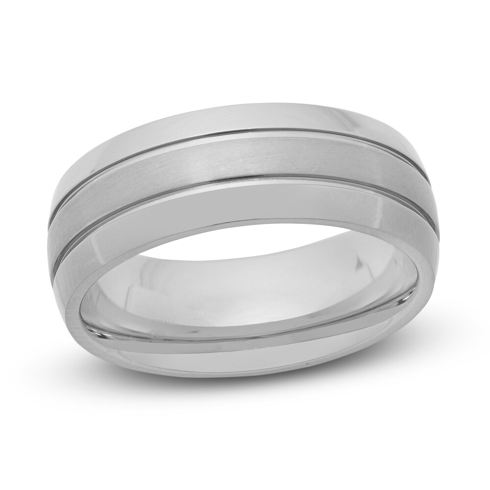 Grooved Wedding Band Titanium 8mm cyJ6BiKS