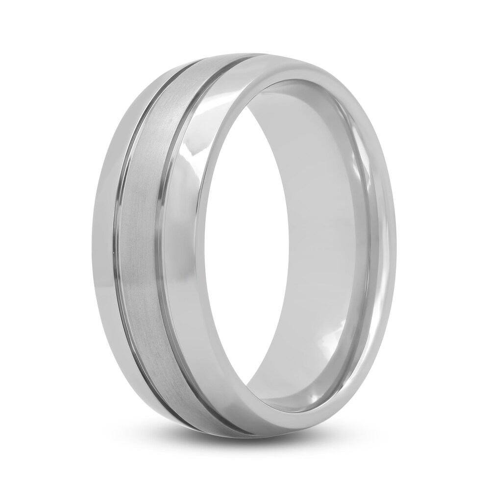 Grooved Wedding Band Titanium 8mm cyJ6BiKS