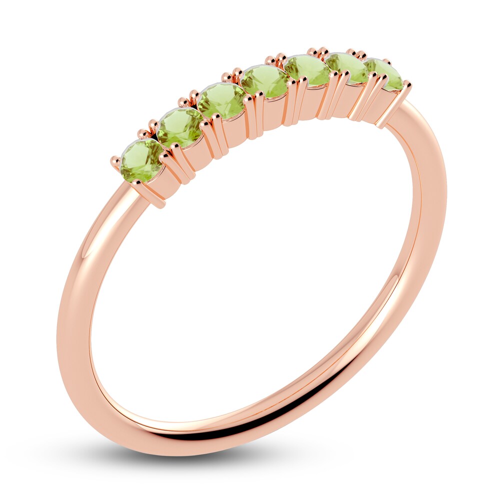 Juliette Maison Natural Peridot Half Eternity Ring 10K Rose Gold cyJgnAp7