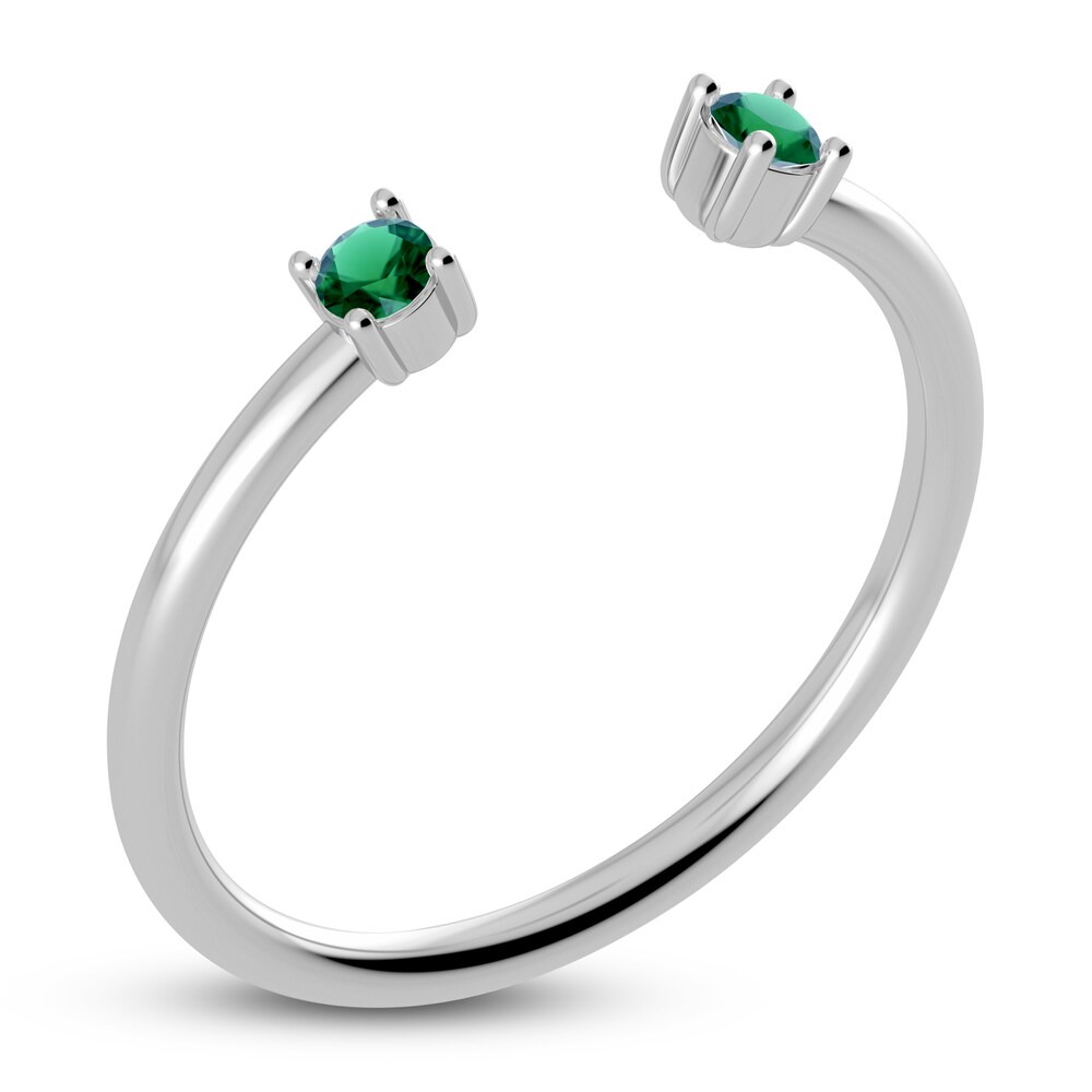 Juliette Maison Natural Emerald Cuff Ring 10K White Gold dN4NGd6t