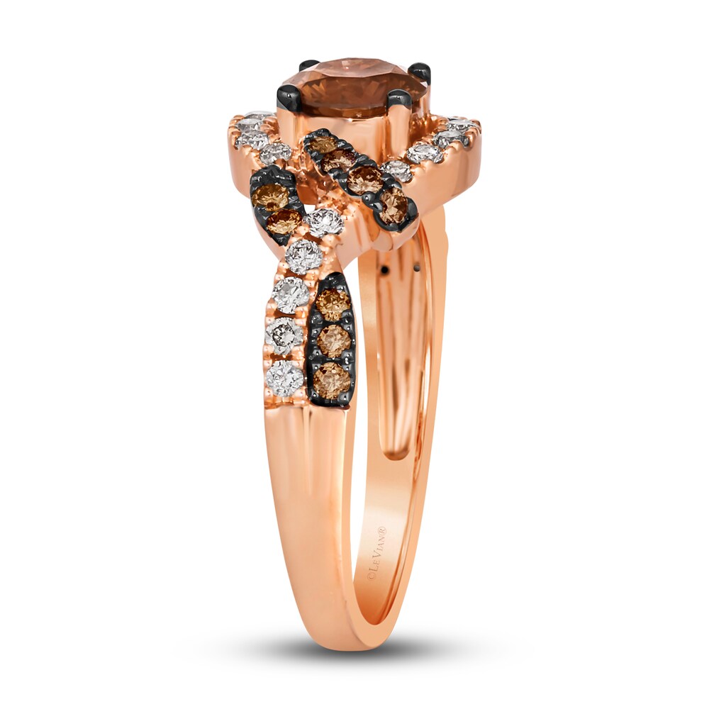 Le Vian Wrapped In Chocolate Diamond Ring 1-1/5 ct tw Round 14K Strawberry Gold dgvMKjbv