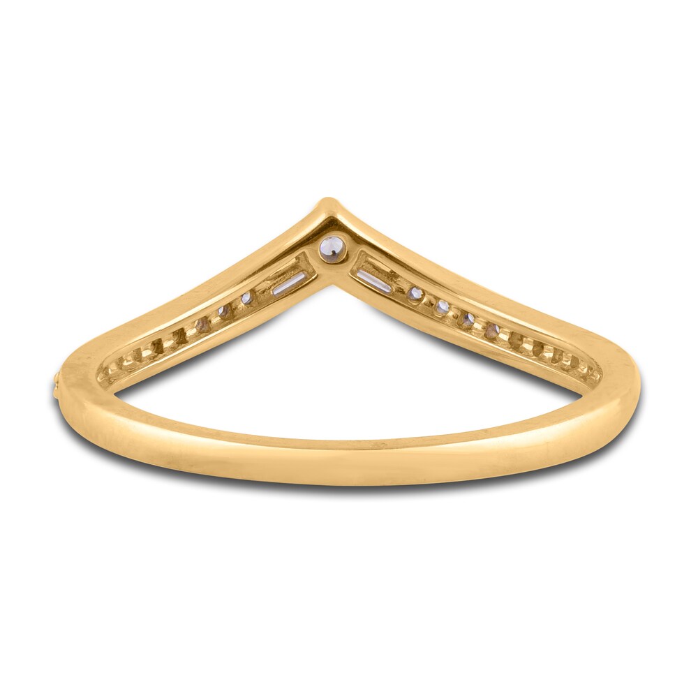 Diamond Contour Ring 1/6 ct tw Baguette/Round 14K Yellow Gold dsynIFde