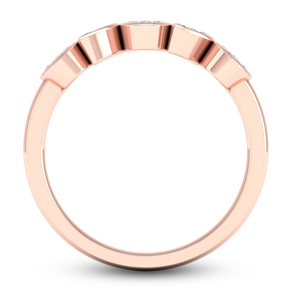 Diamond Wedding Band 1/10 ct tw Round 14K Rose Gold dx80LCSq