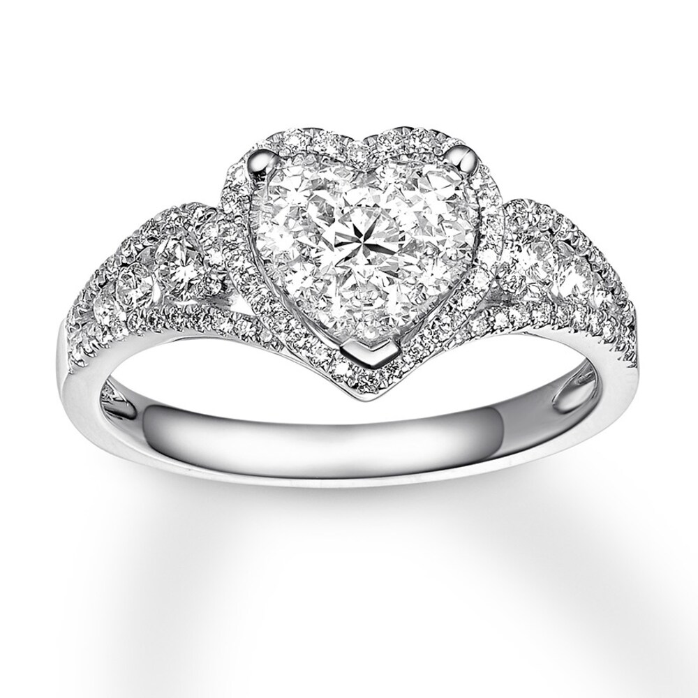 Diamond Heart Ring 3/4 Carat tw 14K White Gold eBcGUEs6
