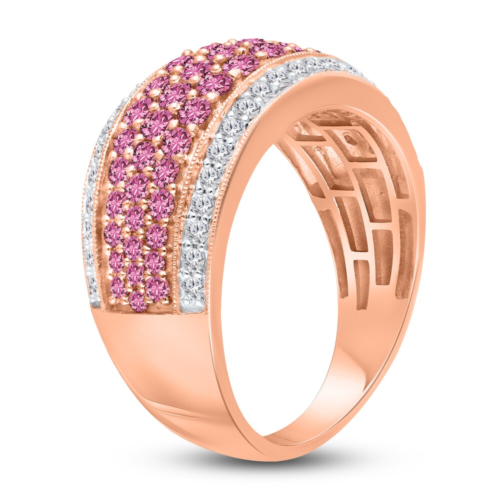 Kallati Natural Pink Sapphire Ring 3/8 ct tw Diamonds 14K Rose Gold eJY7qm2G