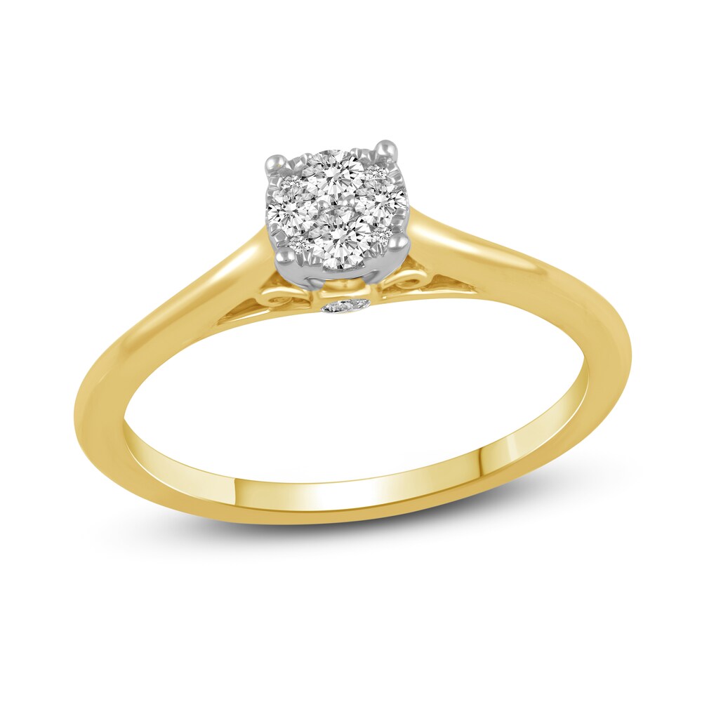 Diamond Engagement Ring 1/5 ct tw Round 14K Yellow Gold eKgkbUDk
