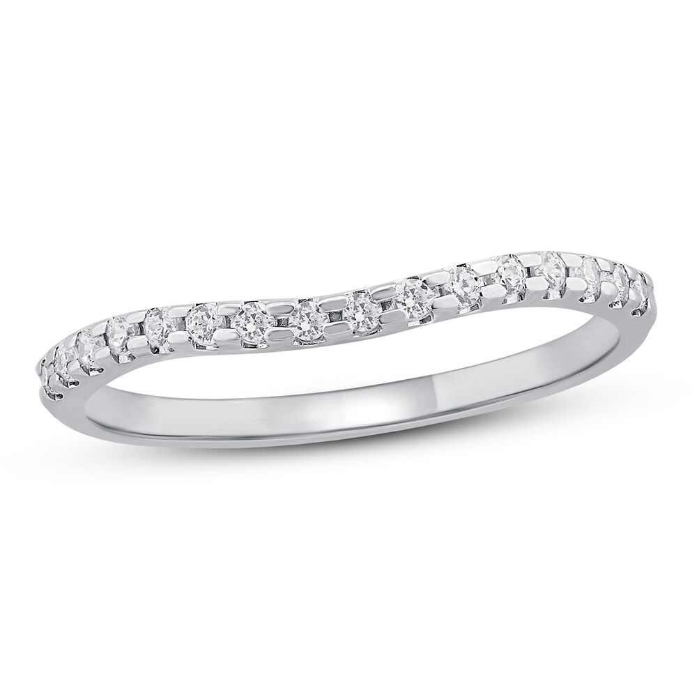 Diamond Anniversary Ring 1/6 ct tw Round 14K White Gold eav28BmI [eav28BmI]