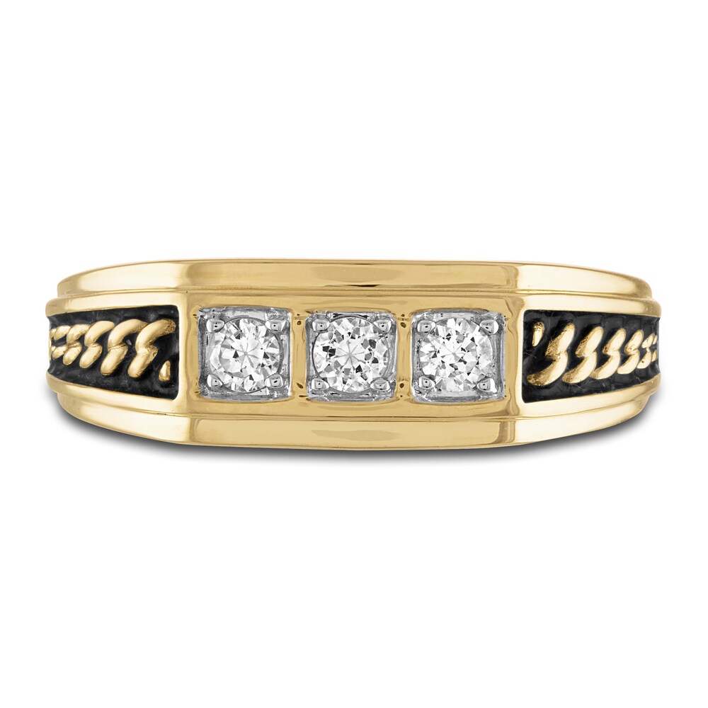 1933 by Esquire Men\'s Diamond Ring 1/3 ct tw Round 10K Yellow Gold eg4bgz93