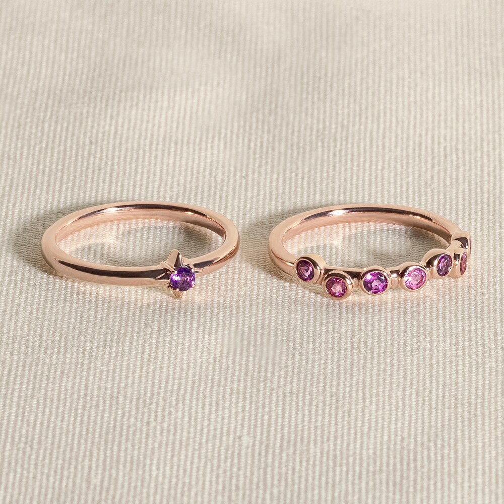 Juliette Maison Natural Pink Tourmaline & Natural Amethyst Ring 10K White Gold encxHUHQ