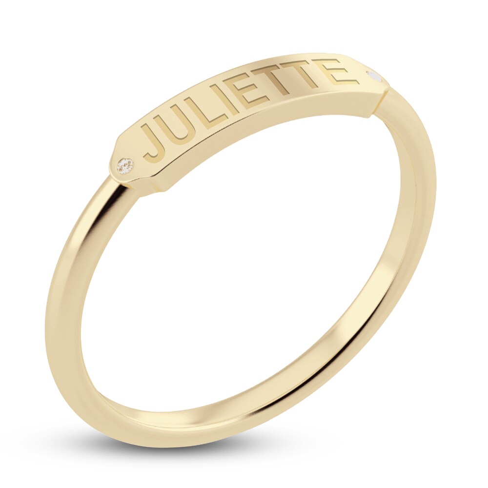 Juliette Maison Diamond Engravable Ring 1/20 ct tw Round 10K Yellow Gold erwRURJd
