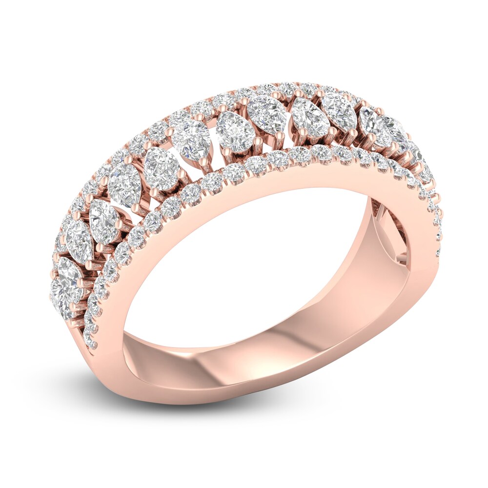 Diamond Anniversary Band 1 ct tw Pear/Round 14K Rose Gold f49ZKy59