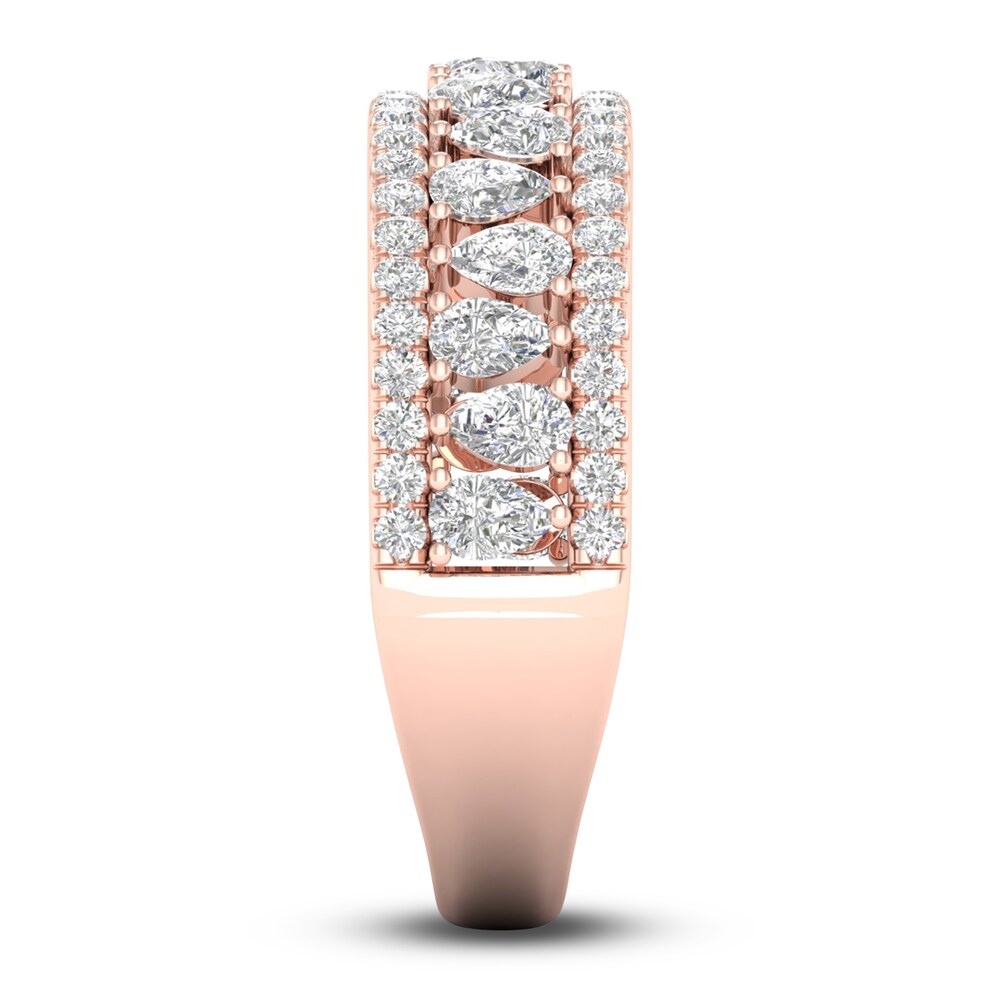 Diamond Anniversary Band 1 ct tw Pear/Round 14K Rose Gold f49ZKy59