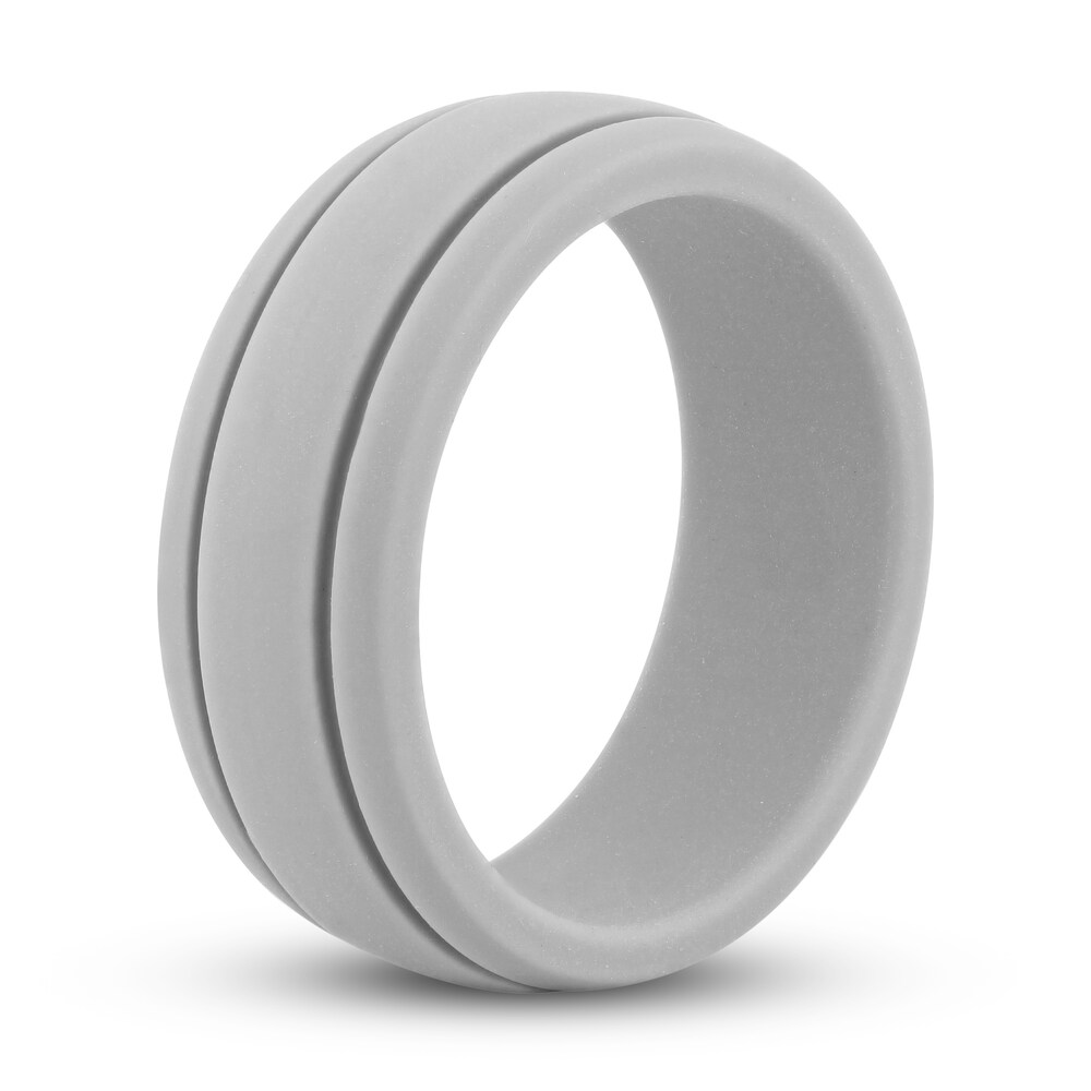 Gray Silicone Men\'s Wedding Band 8mm f68nWwPB