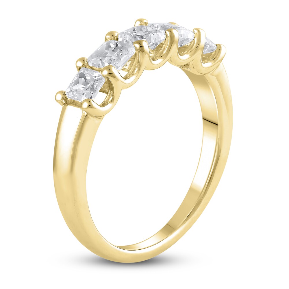 Lab-Created Diamond 5-Stone Anniversary Band 1-1/2 ct tw Princess 14K Yellow Gold f7s6xC3h