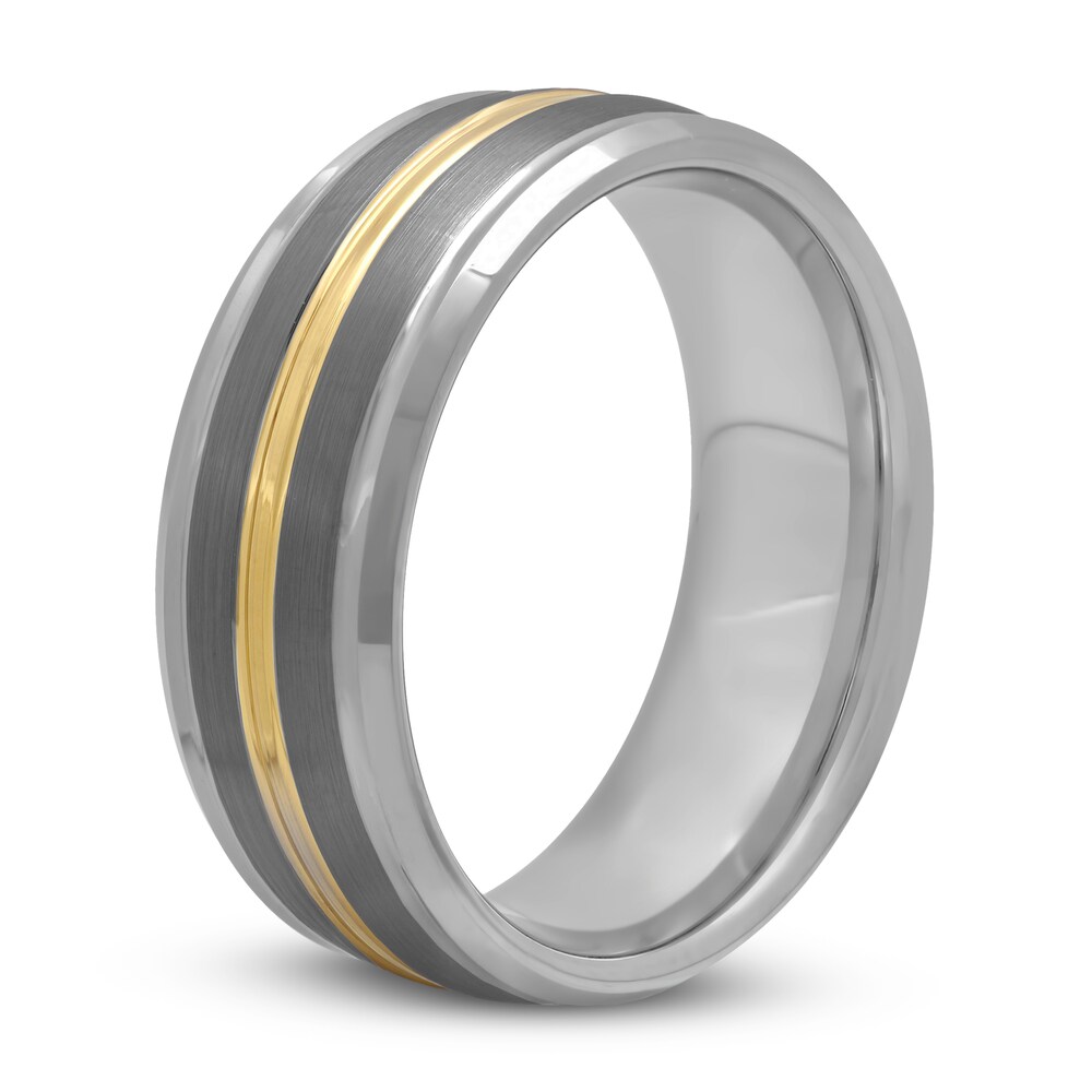 Wedding Band Two-Tone Tungsten 8mm f9apzoH2