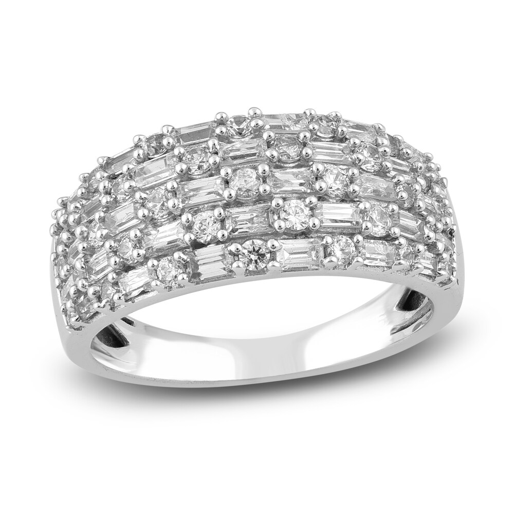 Diamond Anniversary Band 1 ct tw Round/Baguette 14K White Gold fCejmwBH [fCejmwBH]