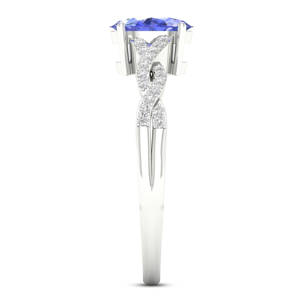 Tanzanite Ring 1/10 ct tw Diamonds 10K White Gold fDuwdxV9