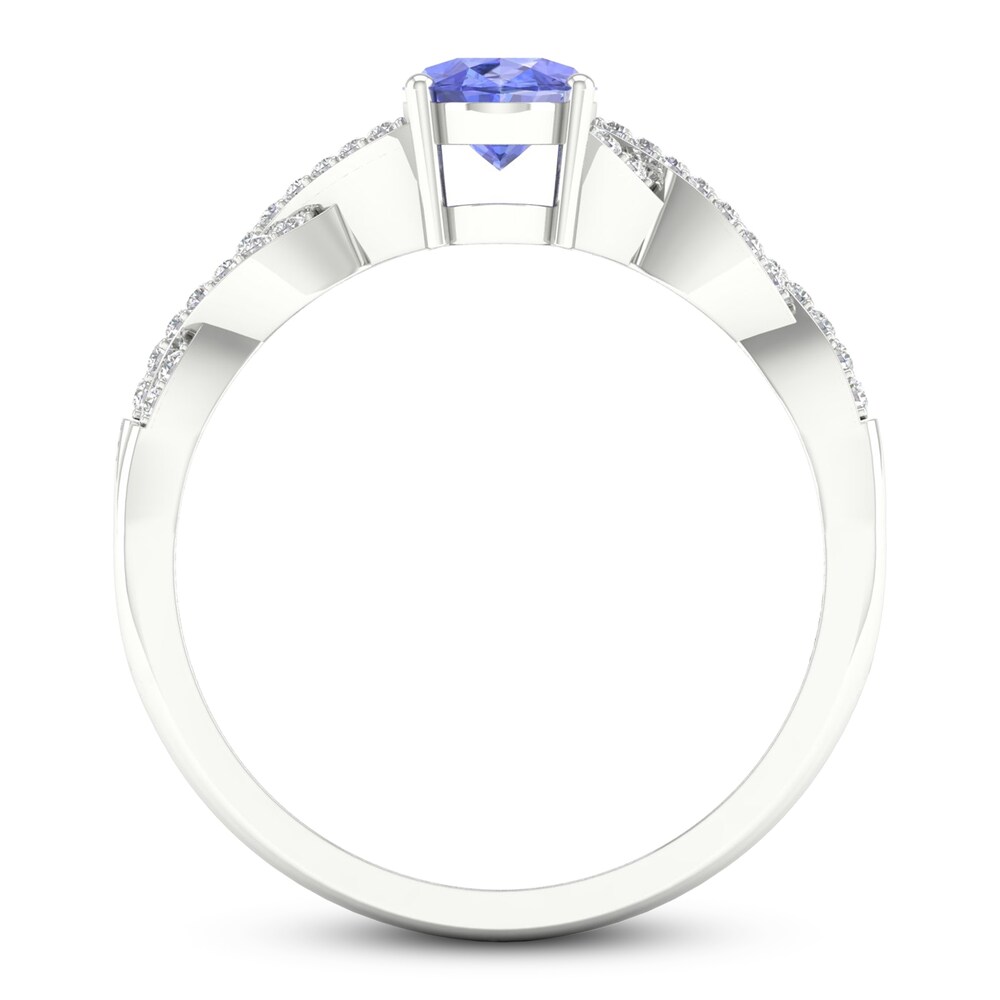 Tanzanite Ring 1/10 ct tw Diamonds 10K White Gold fDuwdxV9