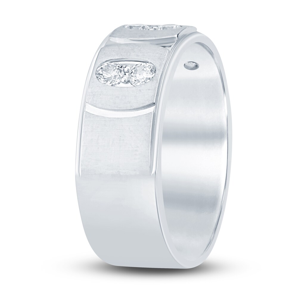 Men\'s Diamond Wedding Band 1/2 ct tw Round 14K White Gold fGpjSjEq