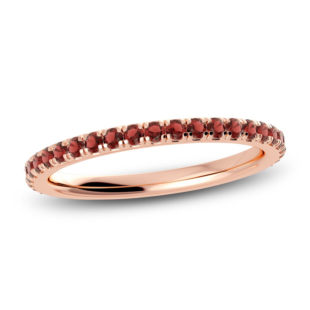 Juliette Maison Natural Garnet Eternity Ring 10K Rose Gold fO3io4oi [fO3io4oi]