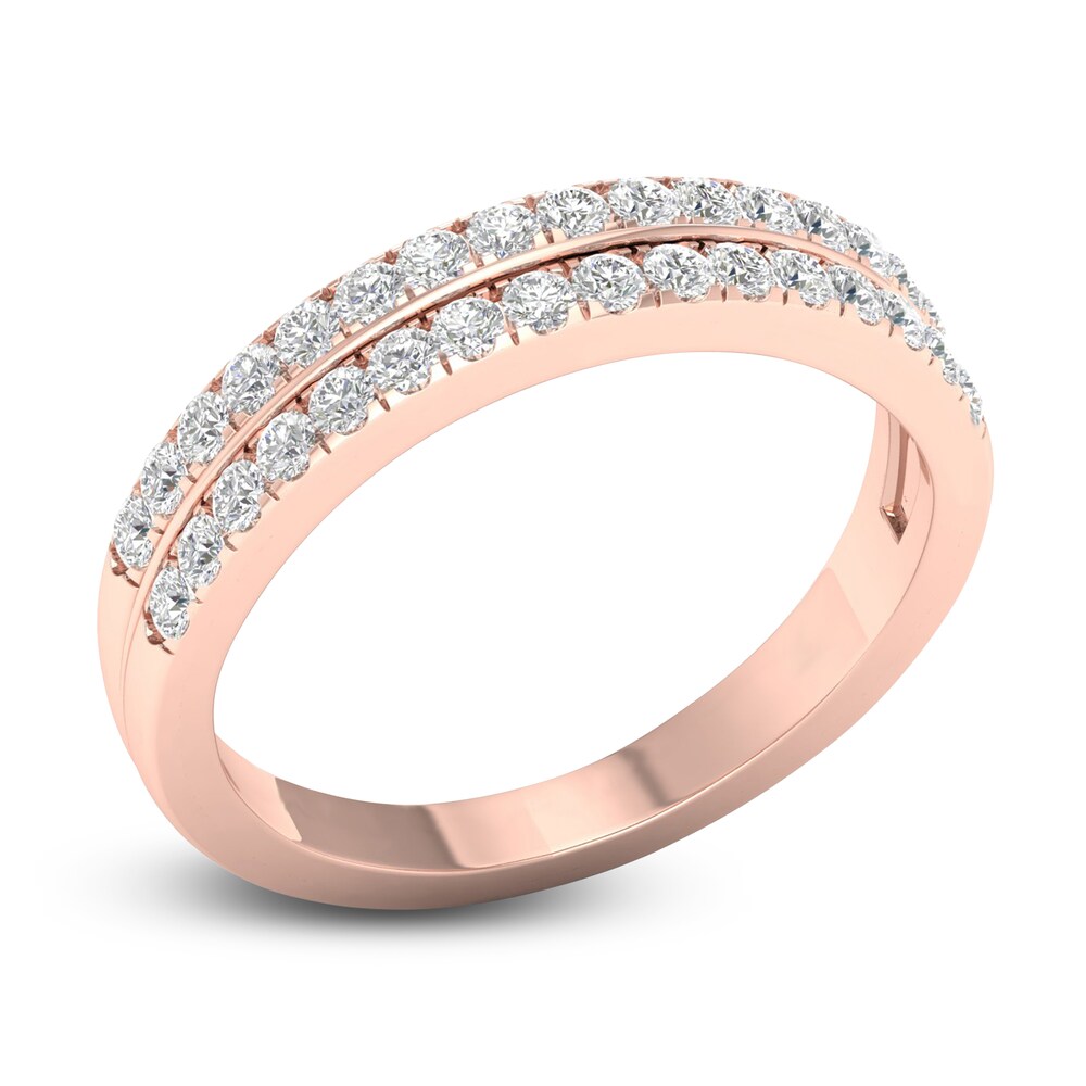 Diamond Wedding Band 1/2 ct tw Round 14K Rose Gold fPUsqJCy